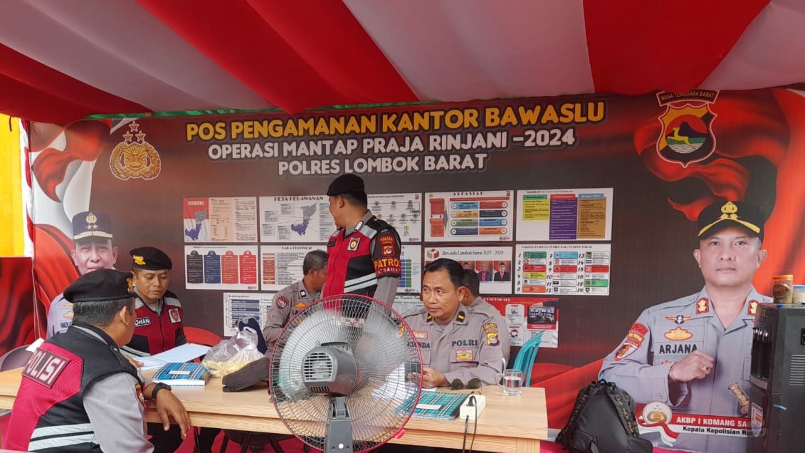 Patroli Preventif Polres Lombok Barat, Sambangi Kantor Bawaslu