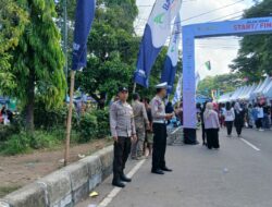 Satlantas Lombok Barat Amankan Pasar Keuangan Rakyat di Bundaran Penas