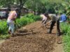 BHABINKAMTIBMAS DESA MANEMENG GOTONG ROYONG BERSAMA WARGA PERBAIKI JALAN.