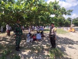 Jaga Kelancaran Upacara Melasti, Polsek Labuhan Badas Laksanakan Pengamanan