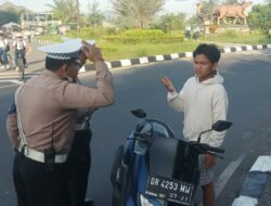 Sat Lantas Polres Lombok Barat Gencarkan Gatur Pagi di Bundaran GMS