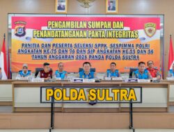 Polda Sultra Gelar Pengambilan Sumpah dan Penandatanganan Pakta Integritas Seleksi Pendidikan Pengembangan Polri TA 2026