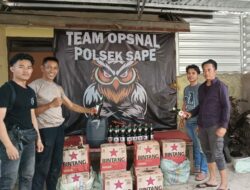 Jelang Pergantian Tahun, Polsek Sape Sita Ratusan Botol Minuman Beralkohol