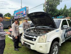Pastikan Kesiapan Operasional, Bag Log Polres Bima Menggelar Pemeriksaan Senpi dan Kendaraan Dinas