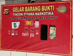 Satresnarkoba Polres Dompu Tangkap Pemuda 20 Tahun dengan Sabu 8,20 Gram di Gang Karijawa Selatan