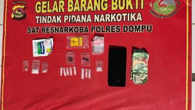 Satresnarkoba Polres Dompu Tangkap Pemuda 20 Tahun dengan Sabu 8,20 Gram di Gang Karijawa Selatan