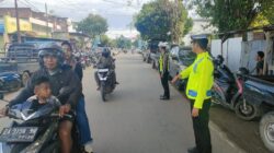 Satlantas Polres Bima Gelar Patroli dan Pengamanan Sholat Idhul Fitri Warga Muhammadyah di Kecamatan Woha dan Kecamatan Bolo