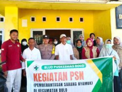 Cegah Penyebaran Virus DBD, Bhabinkamtibmas Polsek Bolo Bersama Nakes Sosialisasi PSN di Desa Kara