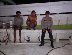 Patroli Blue Light Cipkon, Polsek Kawasan Pelabuhan Laut Bima Sambangi Buruh dan Sampaikan Pesan Kamtibmas