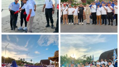 Dukung Kebersihan Kawasan Pantai, Polda NTB Ikut Serta Gerakan Bersih Pantai dan GPM di Sengginggi