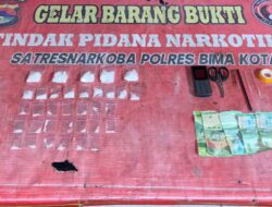 Satresnarkoba Polres Bima Kota Ringkus Terduga Pengedar, 34 Paket Shabu Seberat 54,71 Gram Disita