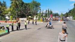 Pastikan Kegiatan Berjalan Aman, Polres Bima Kota Laksanakan Pengamanan Lomba Gerak Jalan SMA