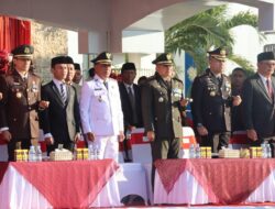 Kapolres Bima Kabupaten AKBP Muh. Anton Bhayangkara Gaisar S.I.K.M.H., Hadiri Upacara Penurunan Bendera HUT Kemerdekaan RI Ke-81