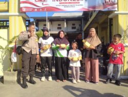 Bhabinkamtibmas Desa Teros Kawal dan Amankan Jalan Sehat Semarak HUT ke-81 Kemerdekaan RI