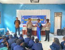 Gelorakan Tertib Berlalu Lintas, Sat Lantas Polres Sumbawa Sambangi Pelajar SMPN 2 Labuhan Badas