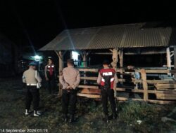 Patroli Malam KRYD Polsek Sekotong Sisir Kandang Kumpul Sapi Dusun Empol Lombok Barat