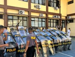 Personel BKO Polda NTB Bersama Sat Samapta Polres Bima Kota Gelar Latihan Dalmas