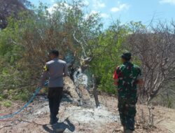 Respon Cepat Bhabinkamtibmas dan Babinsa Padamkan Api di Desa Lab. Kertasari