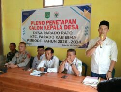 Personel Gabungan Polsek Parado dan Polres Bima Kabupaten sukses amankan rapat pleno penetapan calon kades di wilayah Kecamatan Parado